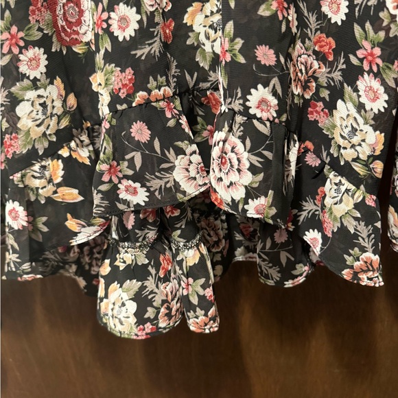 Umgee babydoll black floral top with ruffles size M - Picture 5 of 15